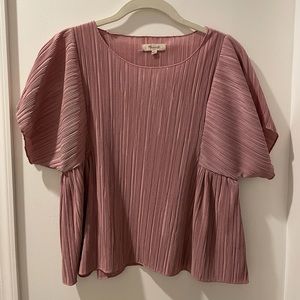 Madewell Pleated Blouse - Dusty Rose